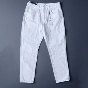 Reiss White Jeans Blake Coastal Minimal Luxury Slim Mid Rise Crop Denim Pant